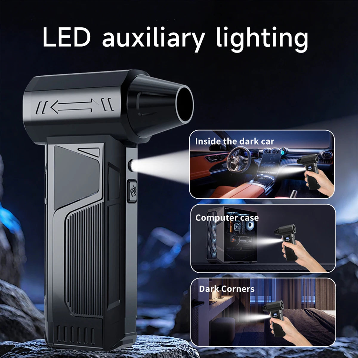 【2026New】Wireless Jet Fan Brushless Motor Turbo Air Blower For Car Cleaning With LED Light Digital Display Portable Outdoor Use