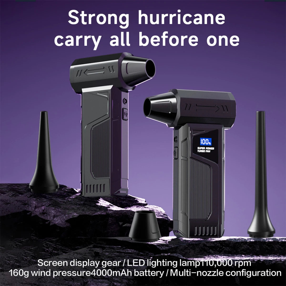 【2026New】Wireless Jet Fan Brushless Motor Turbo Air Blower For Car Cleaning With LED Light Digital Display Portable Outdoor Use